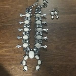 White Squash Blossom Necklace